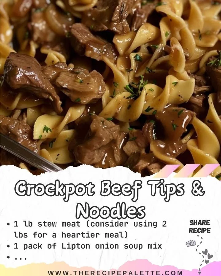 Crockpot Beef Tips & Noodles