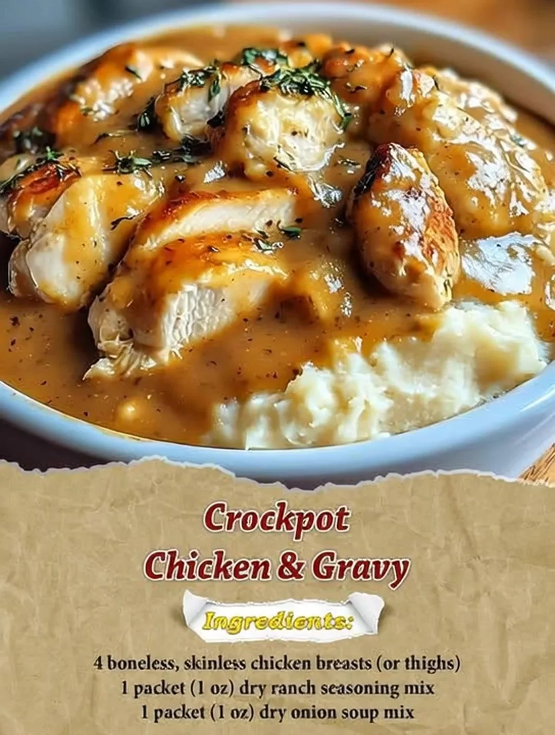 Crockpot Chicken & Gravy