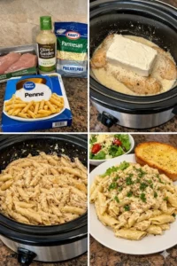 Delicious Crockpot Chicken Pasta served in a bowl