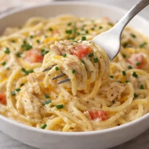 Crockpot Chicken Spaghetti - a delicious and easy dinner recipe