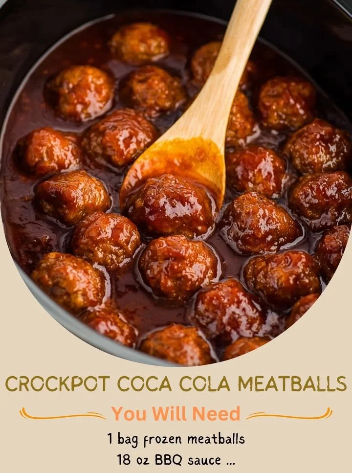 Delicious Crockpot Coca-Cola Meatballs served in a bowl.