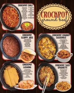 Delicious Crockpot ground beef dish served with vegetables