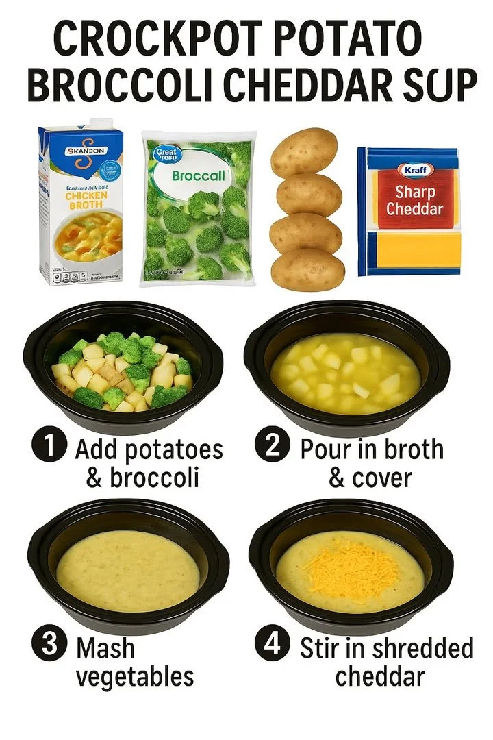 Crockpot Potato Broccoli Cheddar Soup