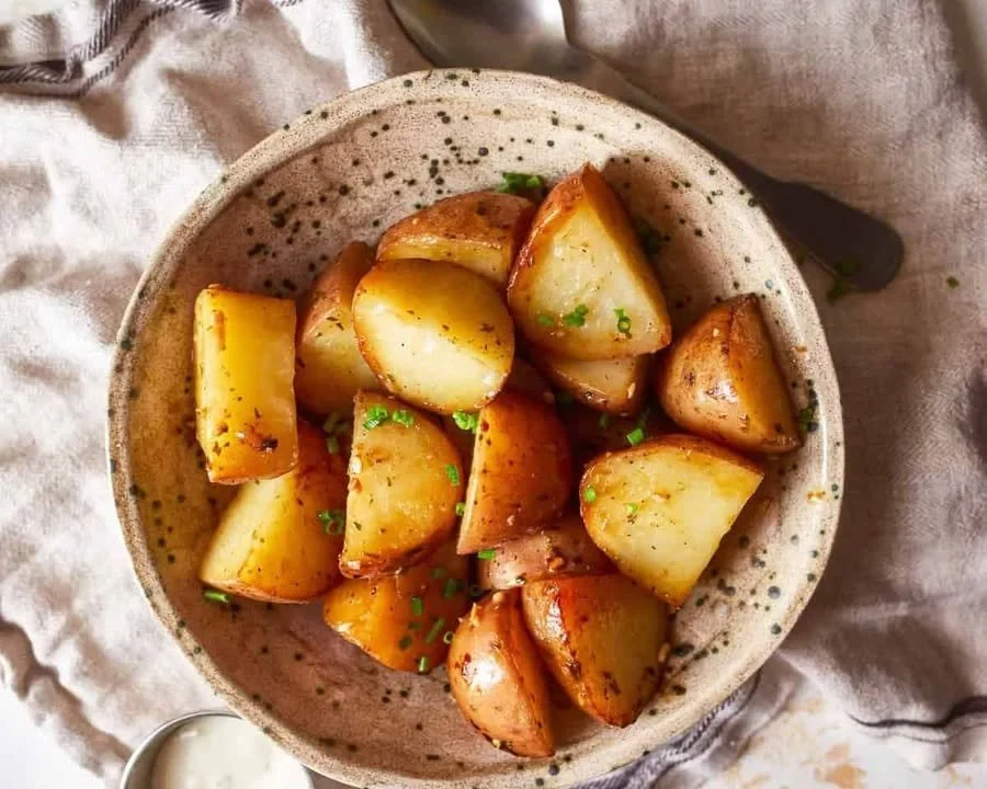 Deliciously cooked Crockpot Potatoes in a bowl ready to serve