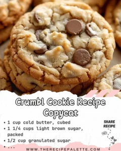 Delicious thick and chewy Crumbl cookies, homemade chocolate chip copycat recipe.