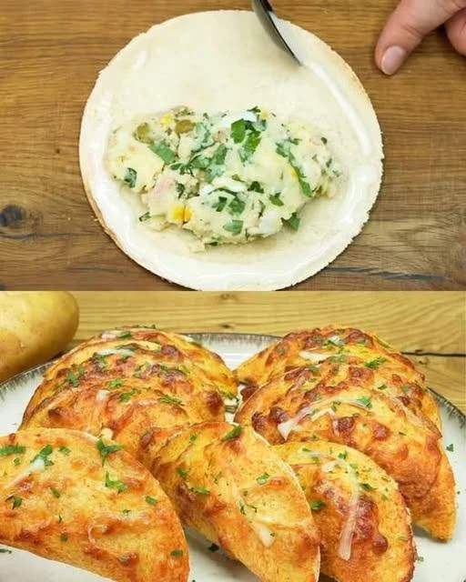 Delicious crunchy potato tuna casserole served in a baking dish