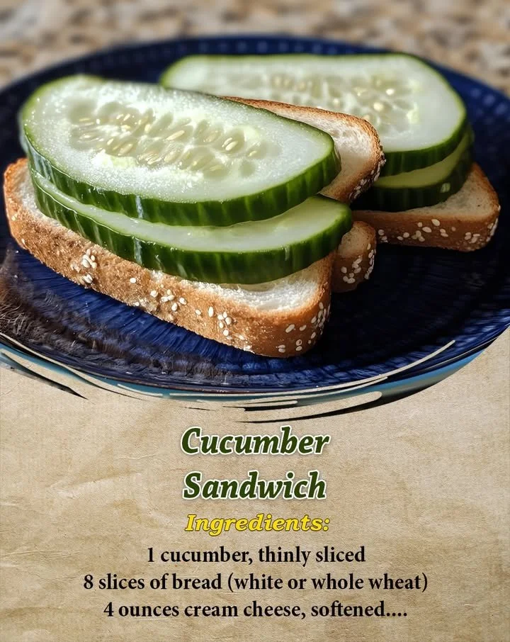 Deliciously prepared Cucumber Sandwich on a plate with fresh ingredients