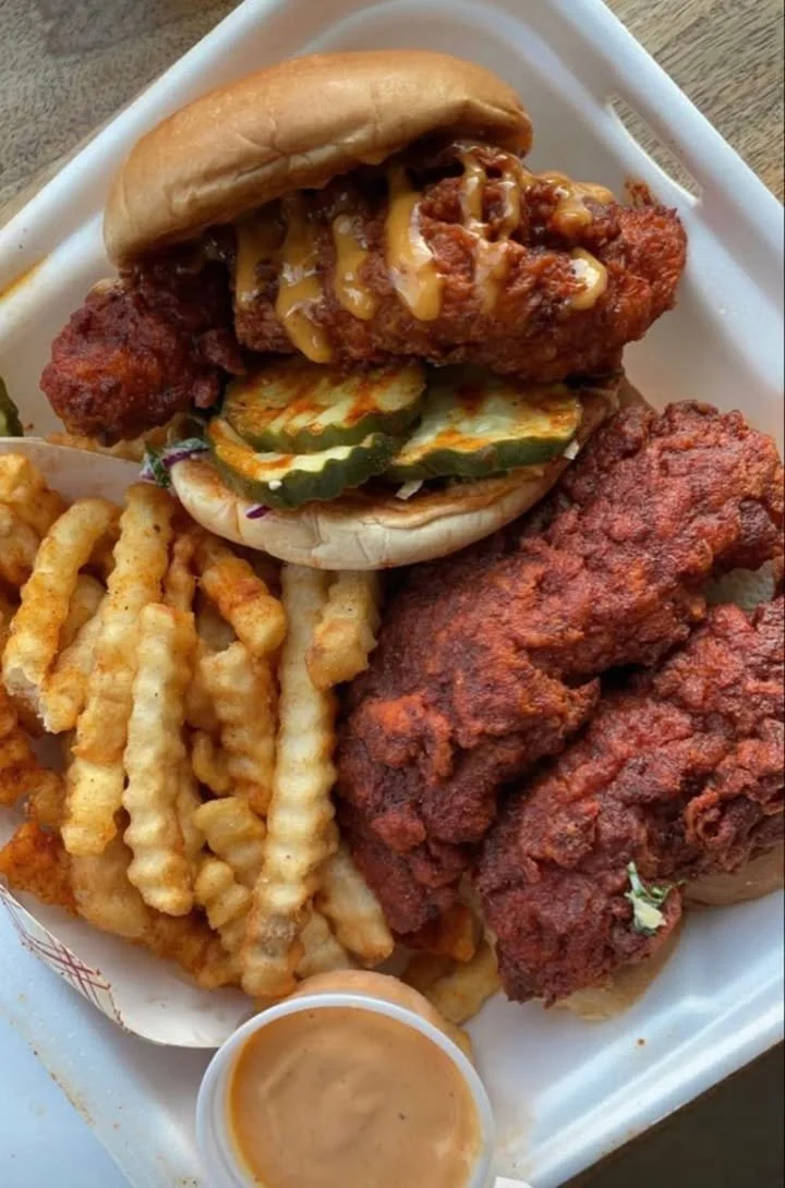 Delicious hot chicken from Dave's Hot Chicken.