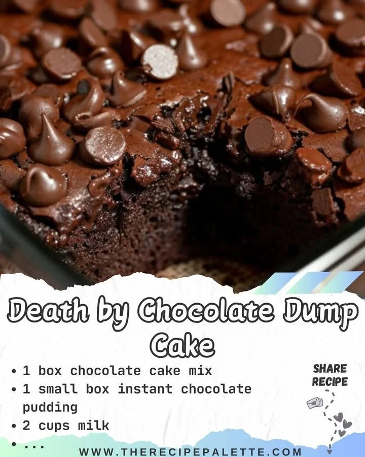 Death by Chocolate Dump Cake - a rich, indulgent dessert bursting with chocolate flavor.