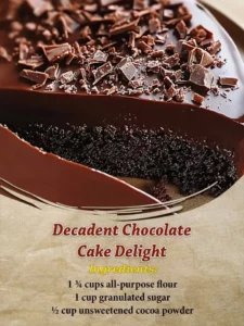 Decadent chocolate cake with rich frosting and elegant decoration