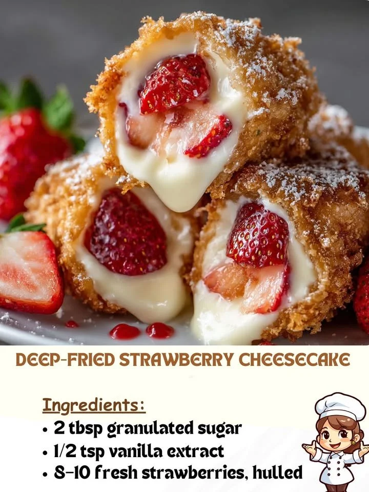 Deep-Fried Strawberry Cheesecake
