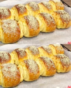 Freshly baked delicious milk bread loaf on a wooden table