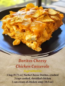 Delicious Doritos Cheesy Chicken Casserole with colorful toppings