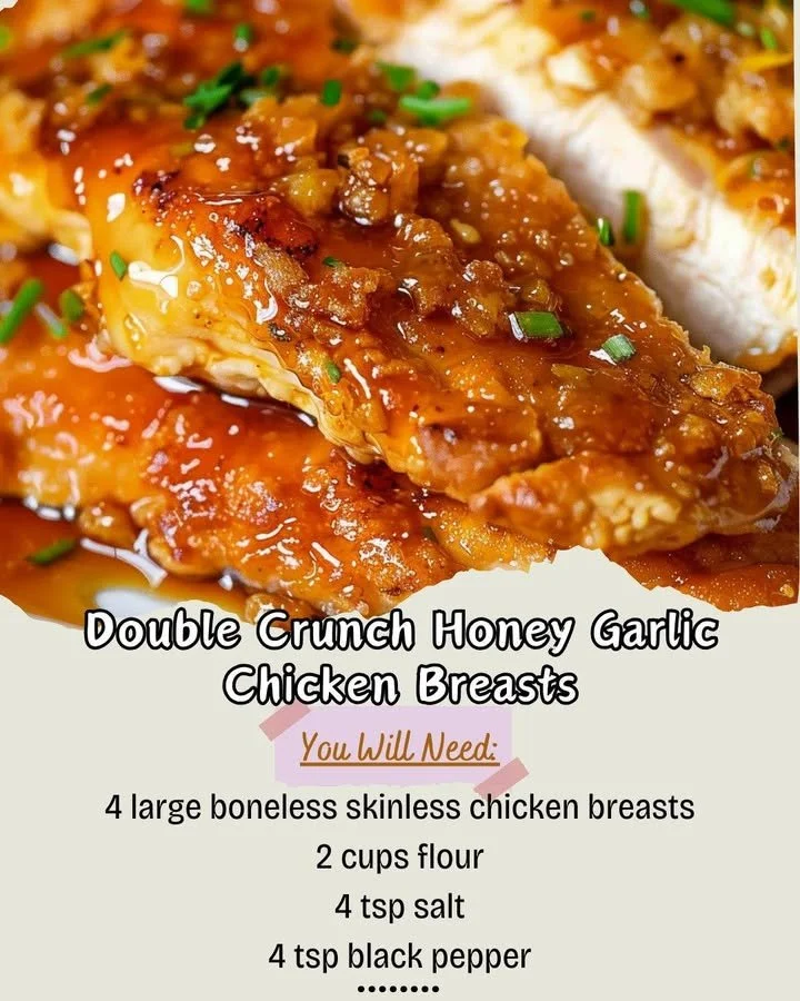 Crispy Double Crunch Honey Garlic Chicken Breasts on a plate