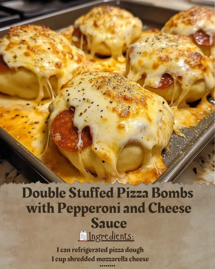 Double Stuffed Pizza Bombs with Pepperoni and Cheese Sauce