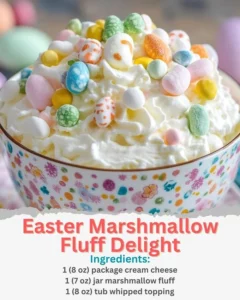 Easter Marshmallow Fluff Delight dessert featuring colorful marshmallow fluff
