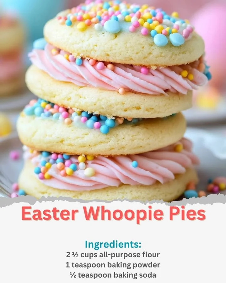 Colorful Easter Whoopie Pies decorated for spring festivities.