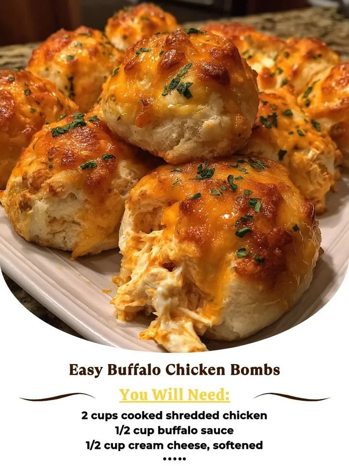 Easy Buffalo Chicken Bombs appetizer on a plate