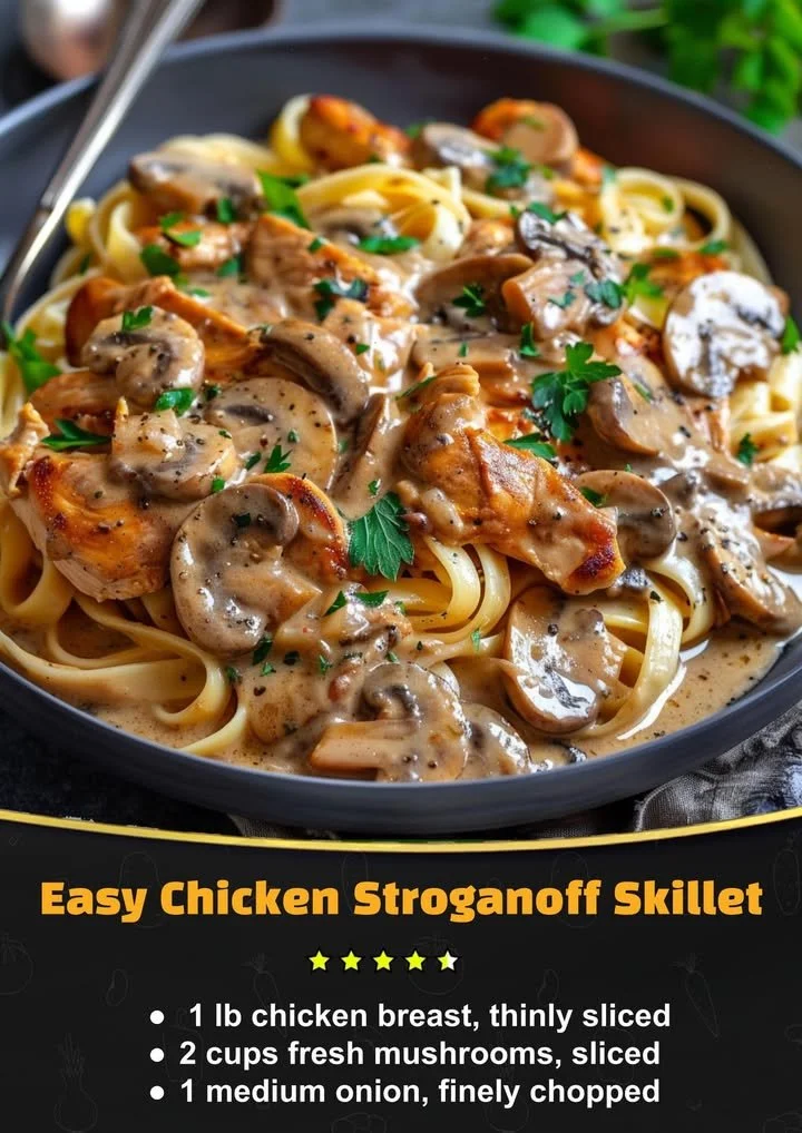 Easy Chicken Stroganoff Skillet