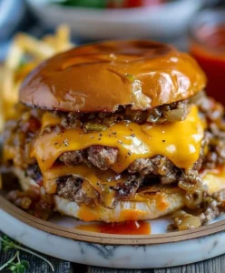 Delicious easy Crockpot cheeseburgers served with fresh toppings.