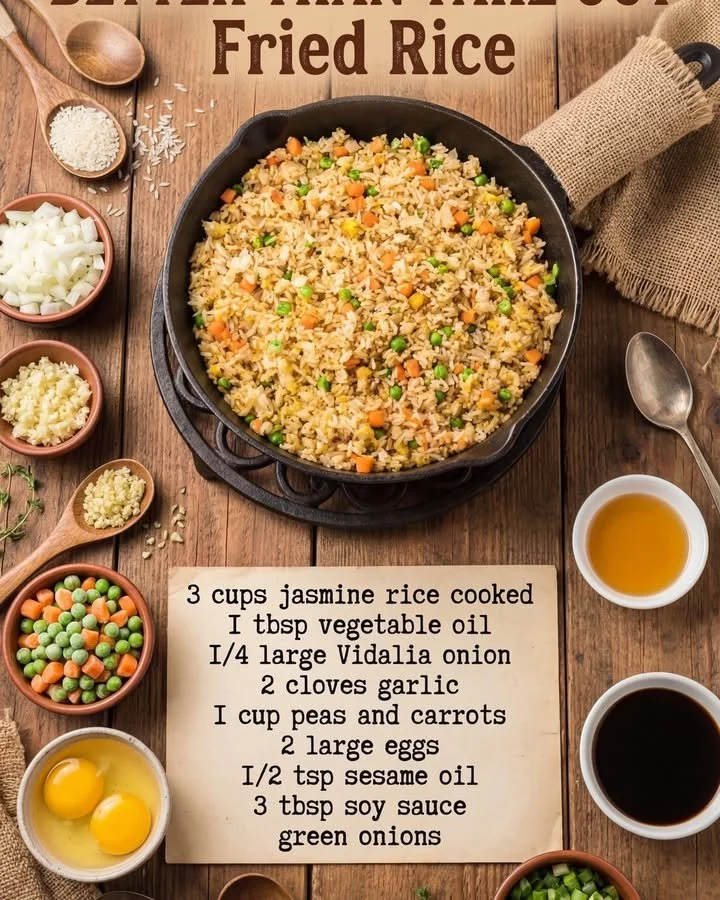 Bowl of easy egg fried rice with colorful vegetables and eggs