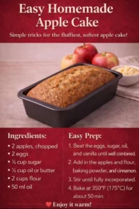Delicious easy homemade apple cake with fresh apples and spices