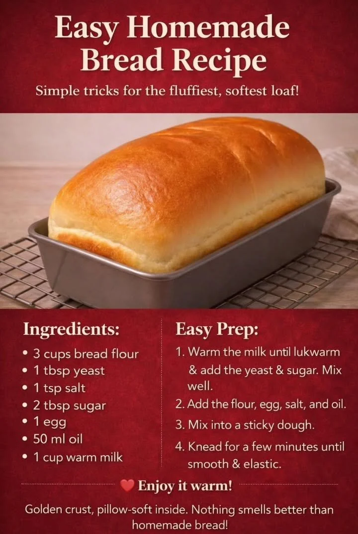 Loaves of easy homemade bread cooling on a rack