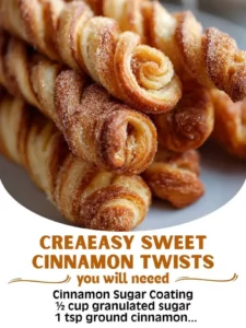 Freshly baked easy sweet cinnamon twists on a plate