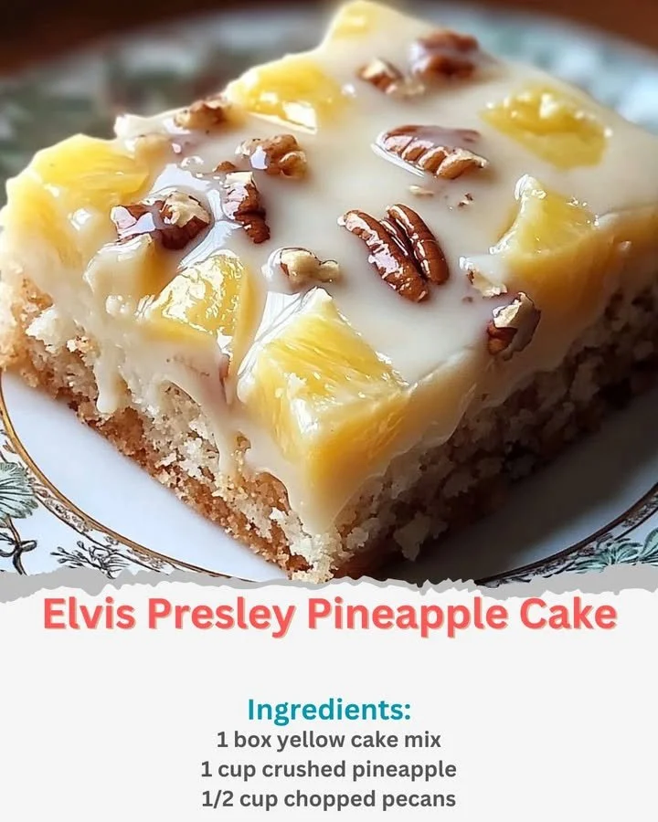 Delicious Elvis Presley Pineapple Cake with tropical flavors and creamy frosting