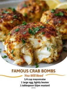 Delicious and famous crab bombs served on a plate