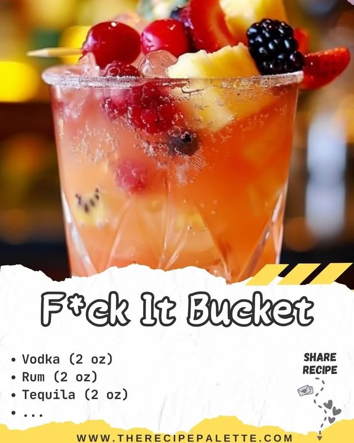 F*ck It Bucket filled with items representing freedom and spontaneity.