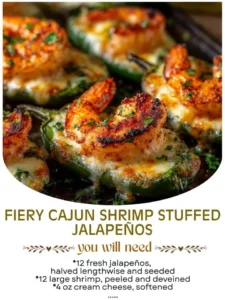 Fiery Cajun shrimp stuffed jalapeños appetizer on a plate