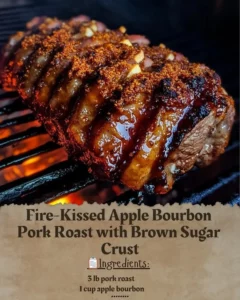 Fire-Kissed Apple Bourbon Pork Roast with Brown Sugar Crust