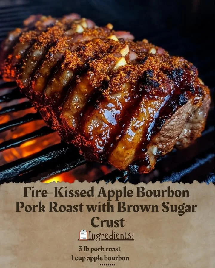Fire-Kissed Apple Bourbon Pork Roast with Brown Sugar Crust