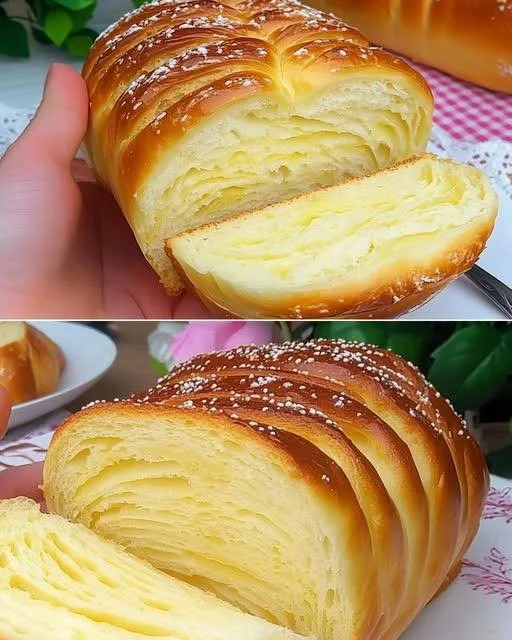 Freshly baked fluffy bread loaf with a golden crust