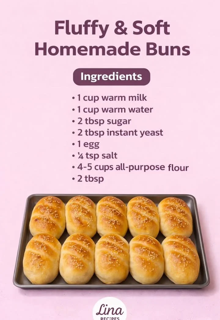 Freshly baked fluffy homemade buns cooling on a kitchen rack