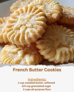 Freshly baked French Butter Cookies on a decorative plate