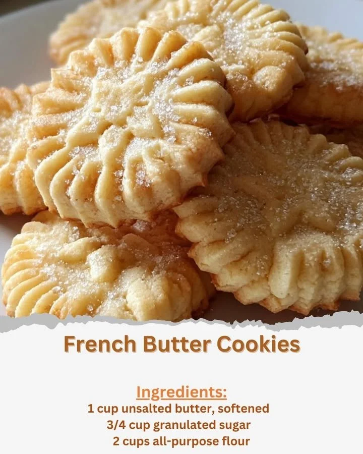 Delicious homemade French Butter Cookies on a baking sheet