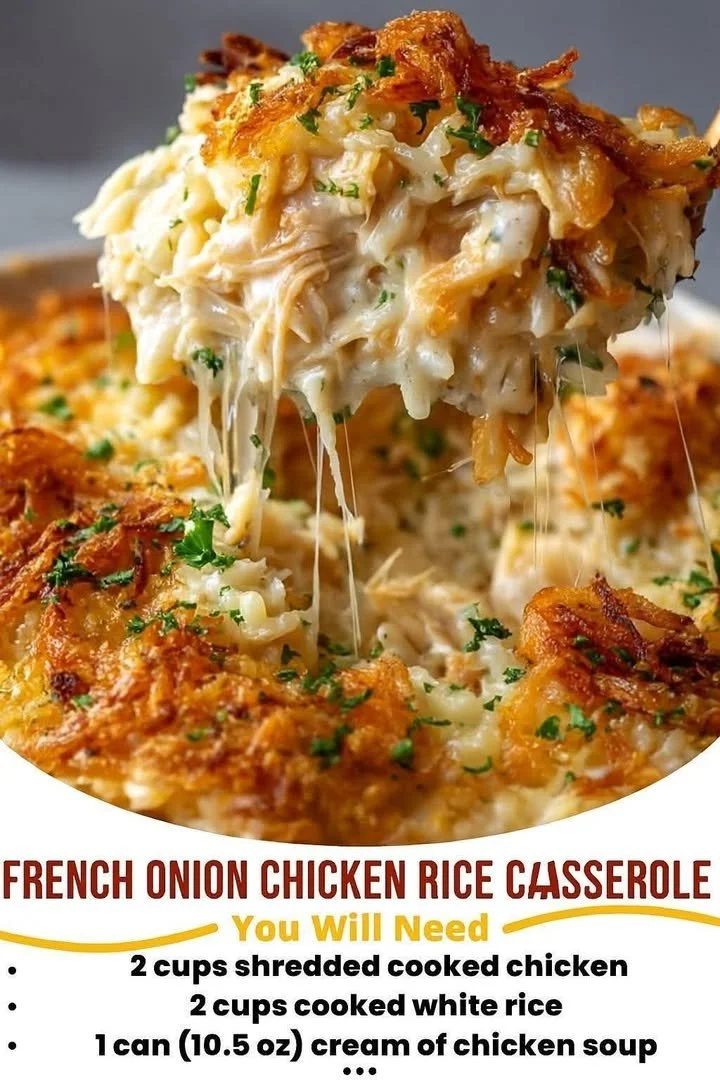 French Onion Chicken Rice Casserole