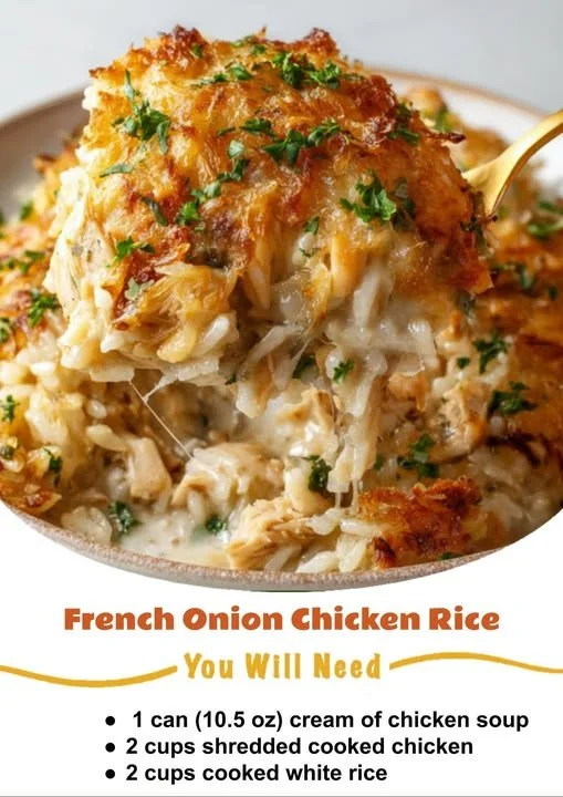 French Onion Chicken Rice Casserole