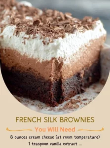 Delicious homemade French Silk Brownies topped with chocolate ganache.