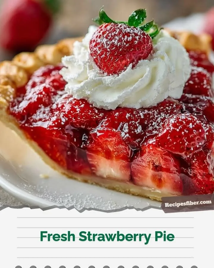 Delicious fresh strawberry pie with a flaky crust and vibrant strawberries