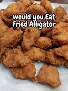 Deliciously crispy Fried Alligator served with dipping sauce