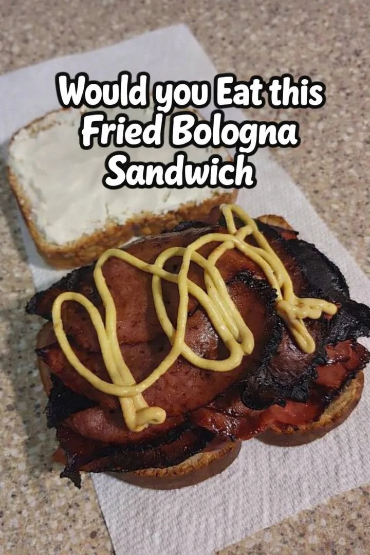Delicious Fried Bologna Sandwich with crispy edges and toasted bread