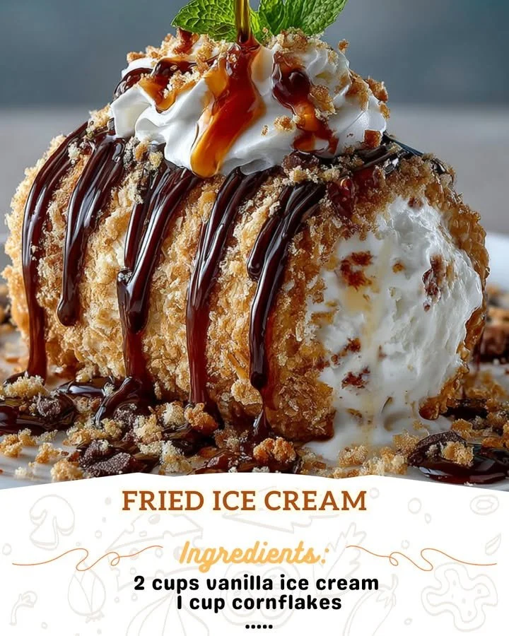 Delicious fried ice cream served in a bowl