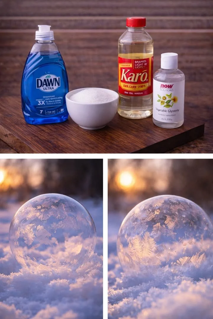 Frozen bubbles showcasing ice formations in a winter landscape.