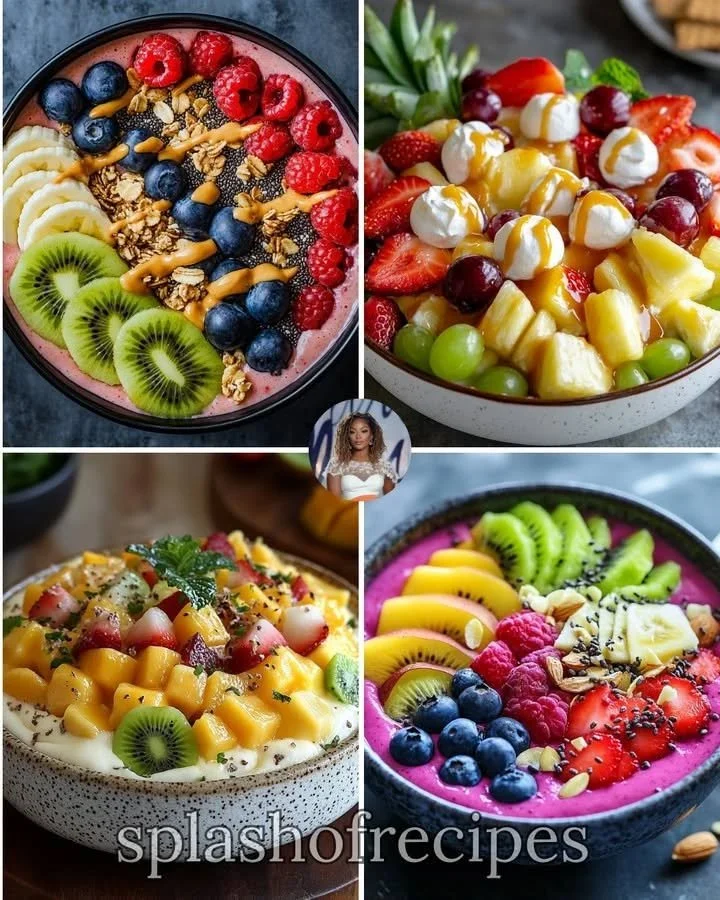 Delicious and nutritious Fruit Power Bowl filled with fresh fruits