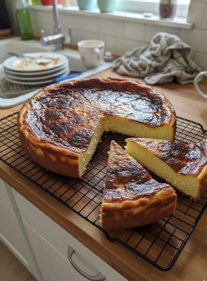 Galatopita - traditional Greek milk pie with creamy texture and flaky crust.