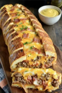 Homemade Garbage Bread filled with assorted leftover ingredients.