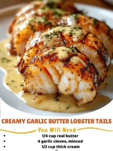 Delicious garlic butter lobster served with herbs and lemon